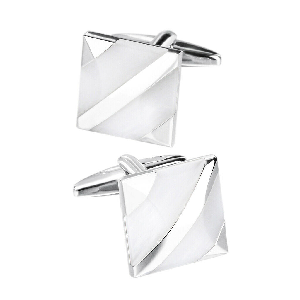 2Pcs Sqaure Men Cufflinks Male Suits Shirt Party French Cuff Links Jewelry