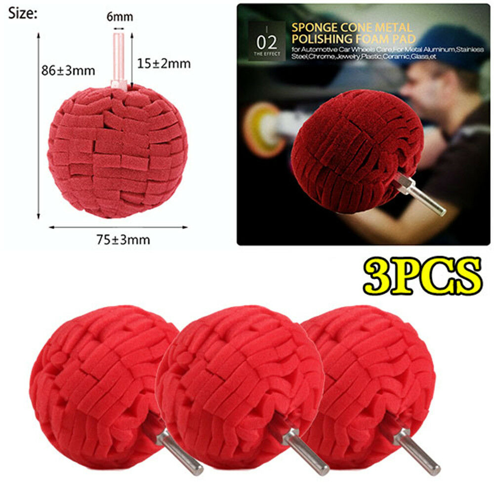 3"(76mm) Buffing Ball Finishing Buff Polishing Pad For Car Polishing Convenient