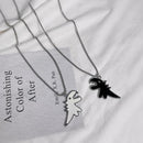 2 Pcs/Set Cute Pendant Gift Dinosaur Necklace For Women Men Couples Matching