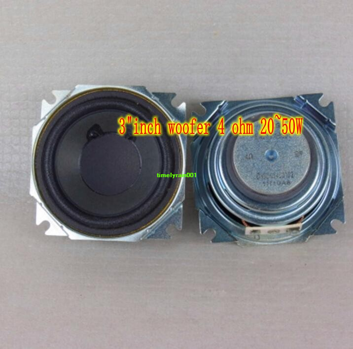 2pcs 3"inch 4ohm 20~50W Woofer Bass speaker Loudspeaker Warp angle Audio Parts
