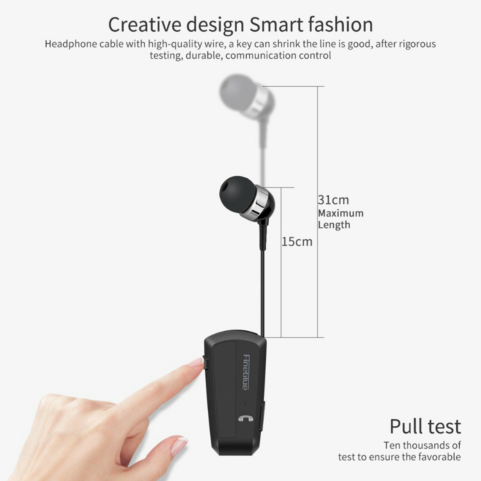 Mini Bluetooth Headset Clip-on Business Earphone Handsfree Black With Box