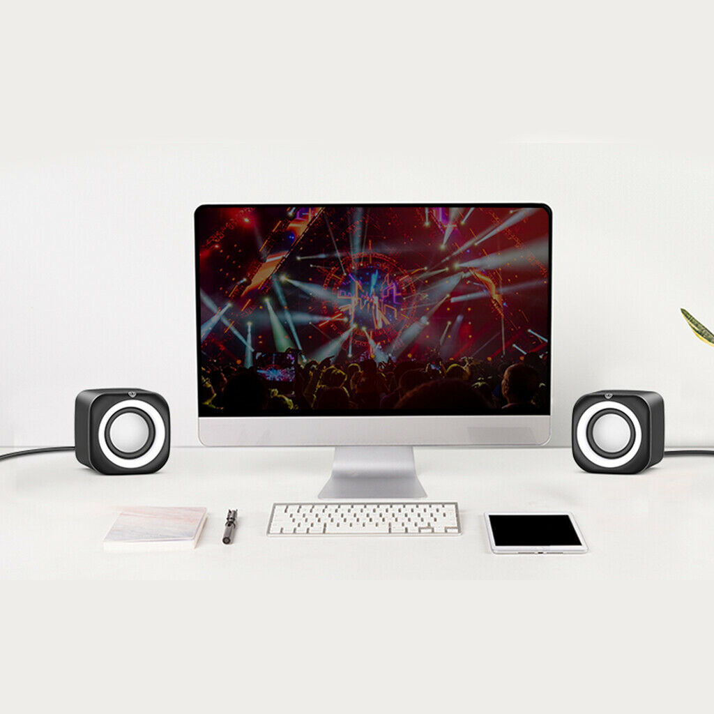 Plastic 3.5mm Computer Speakers USB-Powered Volume Control Surround Sound