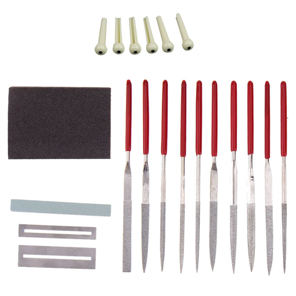 Guitar Repair Protect Tool Kit Fret Stainless File Set Grinding Stone Sponge