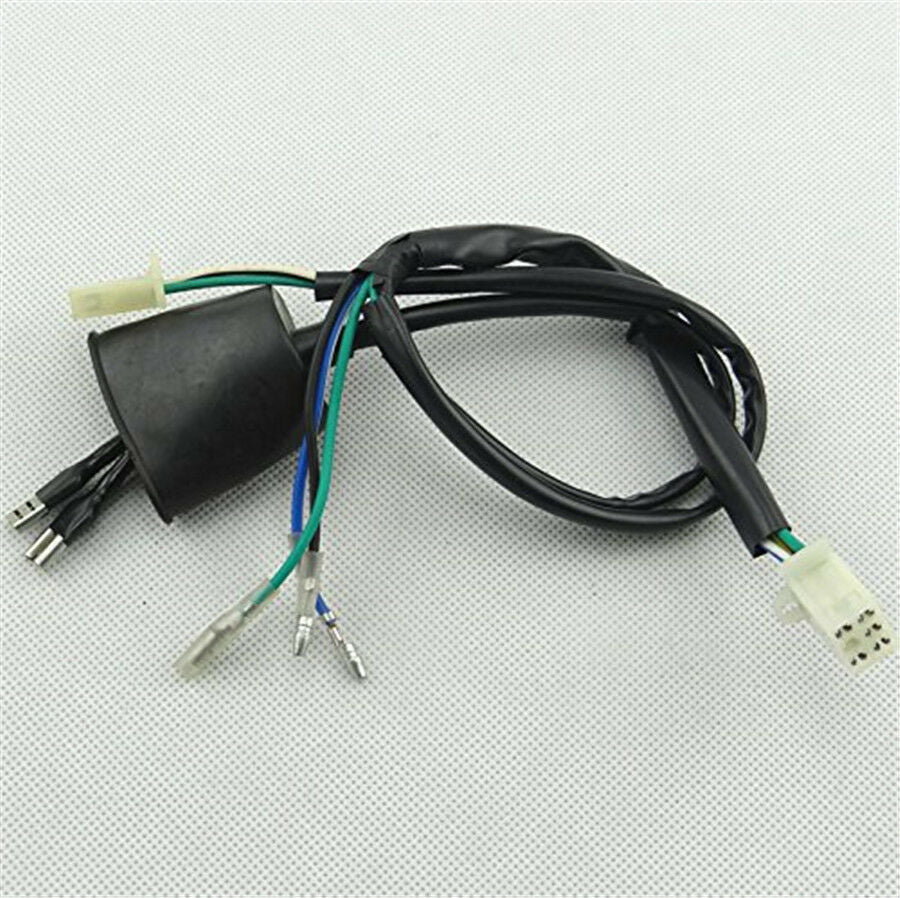 Motorcycle Wiring Harness Kill Switch Ignition Coil CDI Spark Plug Set 50-150cc