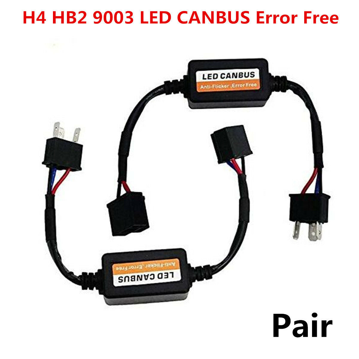H4 9003 HB2 LED Headlight Bulb Conversion Kit CANBUS Error Free Resistor Decoder