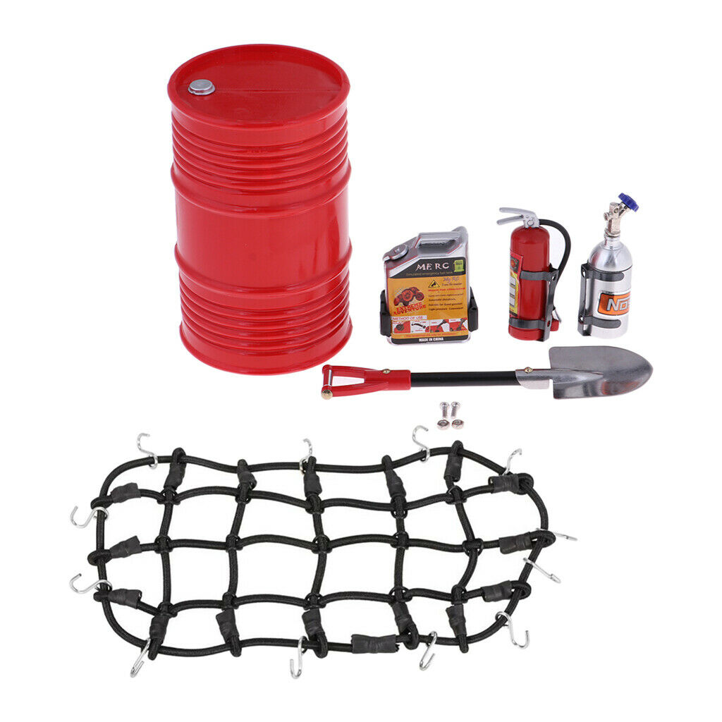 RC Decor Shovel Fuel Tank With Rubber Luggage Net for 1/10 D90 RC Cralwer