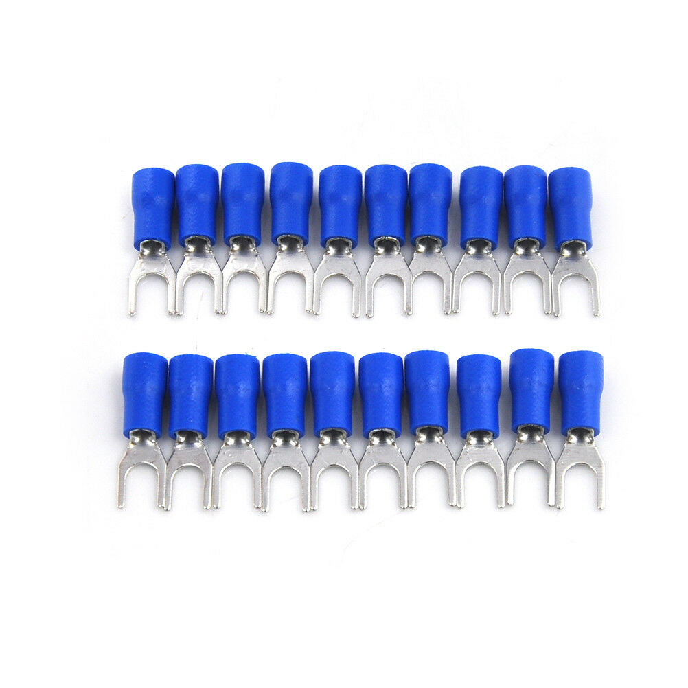20PCS Fork Spade Wire Connector Electrical Crimp Terminal 14-16AWG .l8