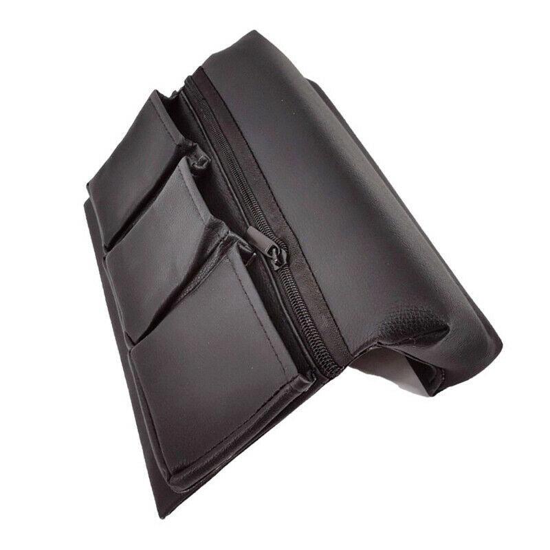 Car SUV Window Armrest Hanging Bag Leather Storage Pocket Organizer Phone Holder