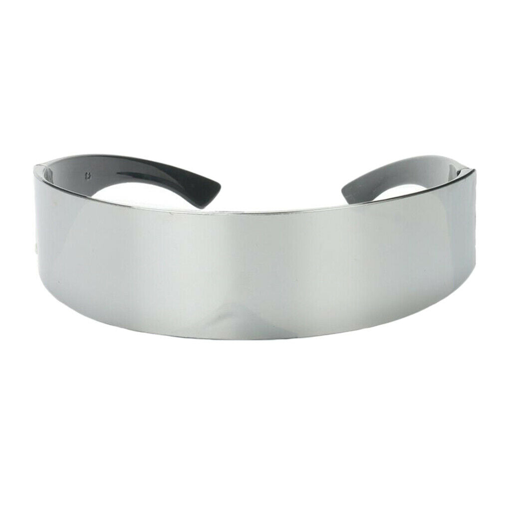 10x Narrow Sunglasses Metallized Futuristic Soldier Cyclops Funny Photo Prop