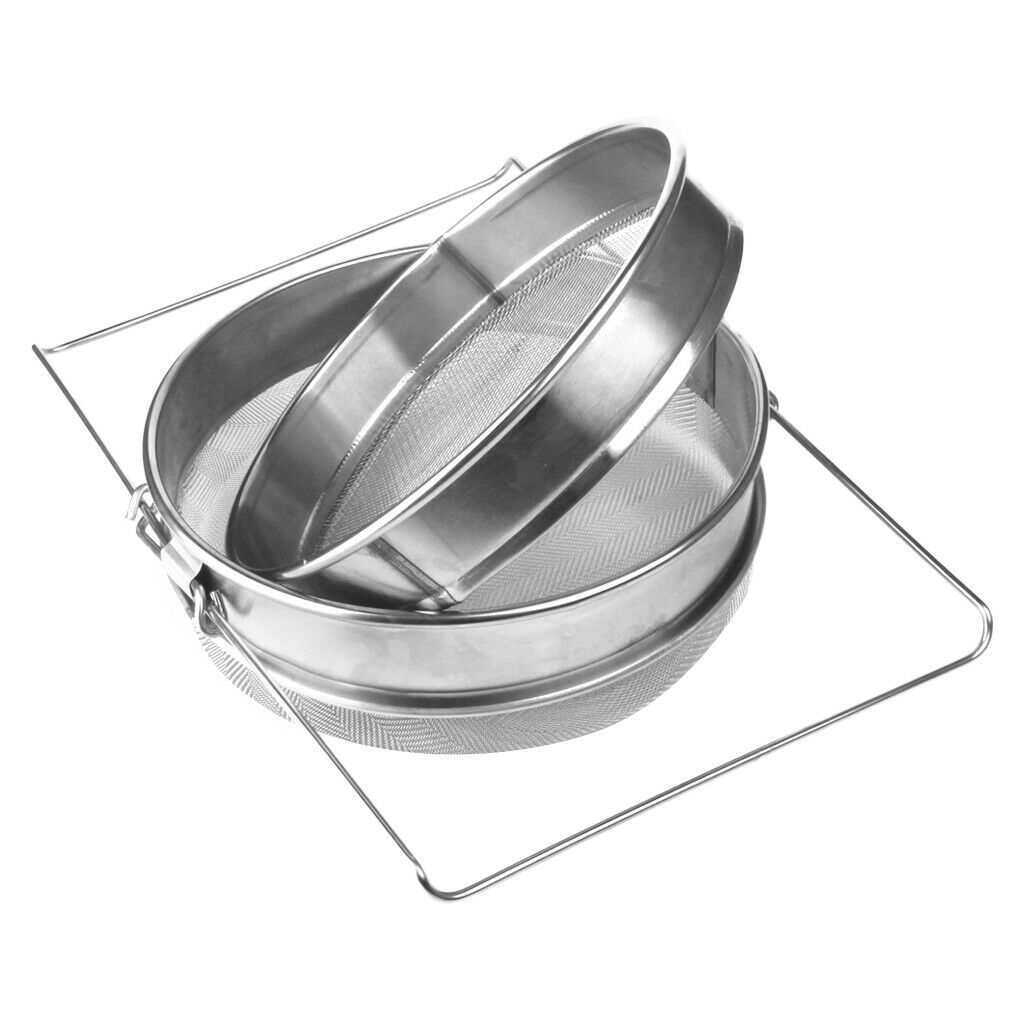 1 Set Double Sieve Honey Filter Strainer Beekeeping Equipment Tools New