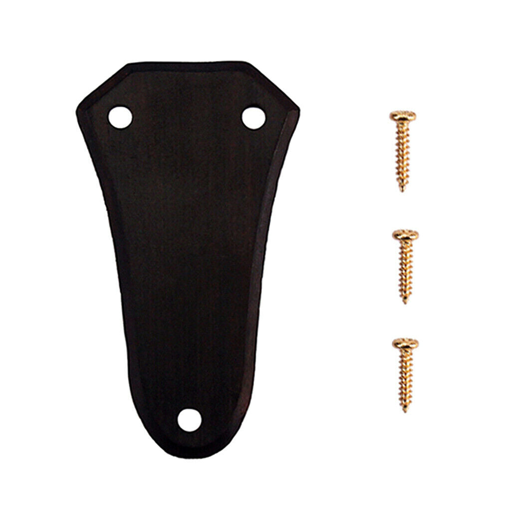 Guitar Ebony Cover Plates with 3 Pieces of Golden Screws for Bass Guitar