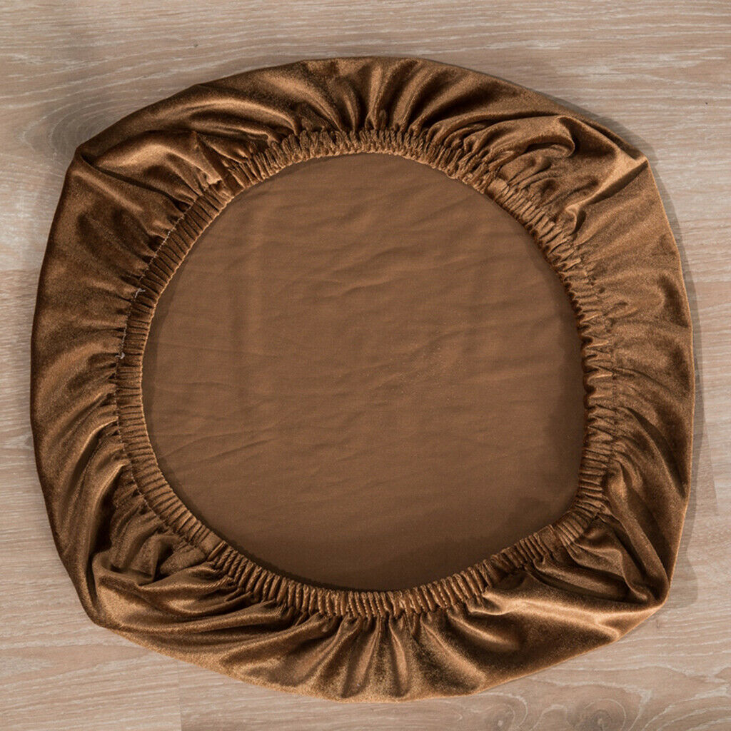 6X Soft Velvet Stretch Wedding Dining Room Chair Seat Cover Brown