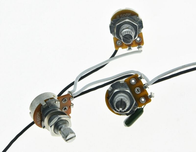 Bass Prewired Wiring Harness Alpha 500K Mini Pots 2V1T 1 Socket for JB Jazz Bass
