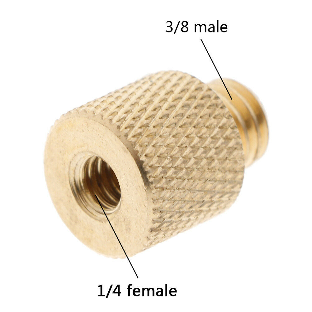 1/4" Female to 3/8" Male tripod thread reducer adapter brass copper for c.l8