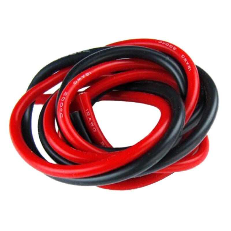 1 packet 2 pieces 14 gauge 1 meter silicone cable fine beach 14 AWG, black andH2