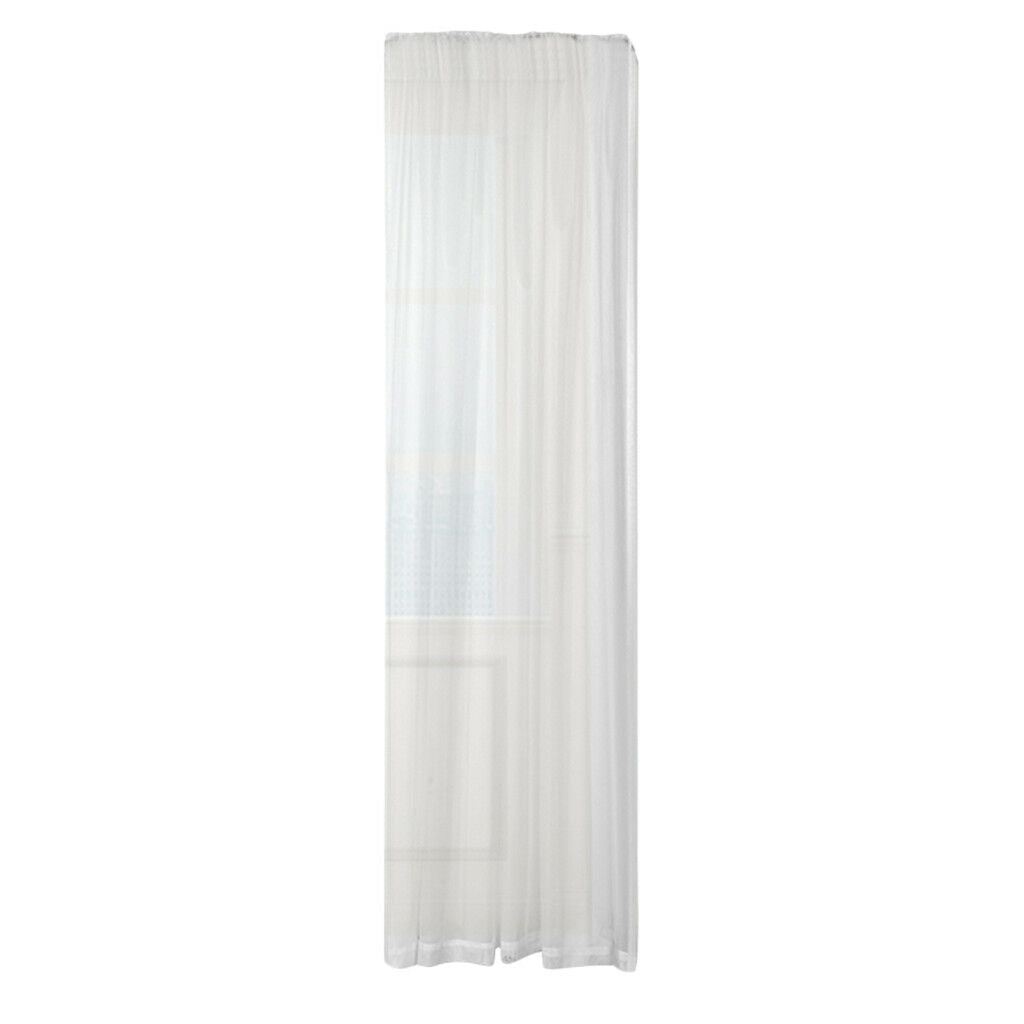 3-pack White Light Filtering Net Sheers Rod Pocket Window Curtain Panel