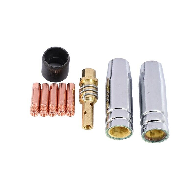 9Pcs/Set 15Ak Mig/Mag Welding Nozzle Contact Tips 0.8X25Mm M6 Gas Connector S1M6