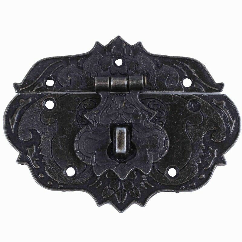 Wooden Case Chest Toolbox 77mm x 57mm Clasp Hasp Latches Bronze Tone R4Q2Q2