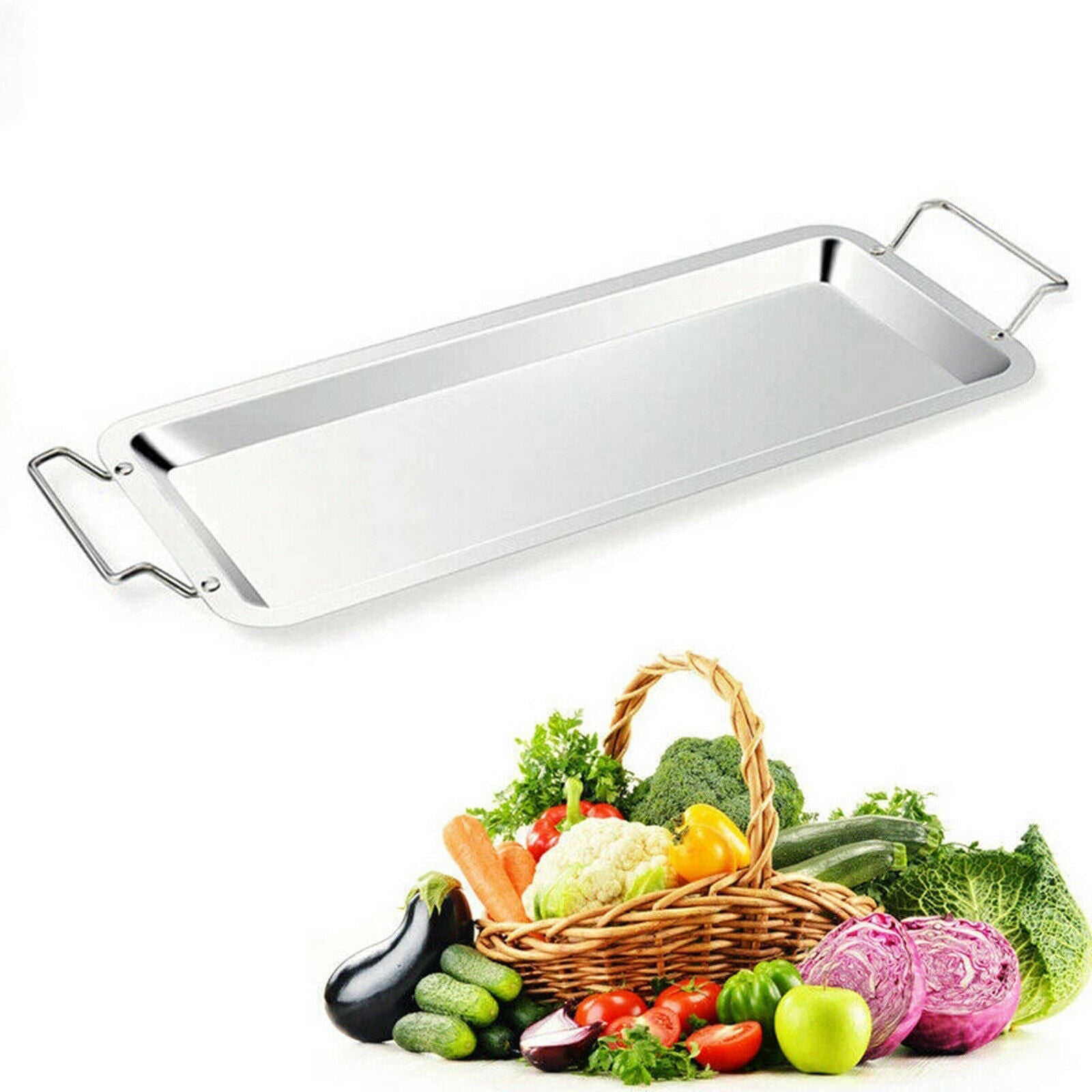 Chicken Leg & Wing Rack Grill Stand Roasting BBQ Grill with Drip Pan Party