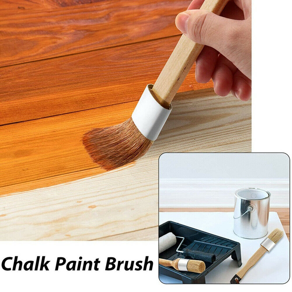 3PCS Chalk and Wax Paint Brushes Bristle Stencil Wood Furniture Home Decor Tool