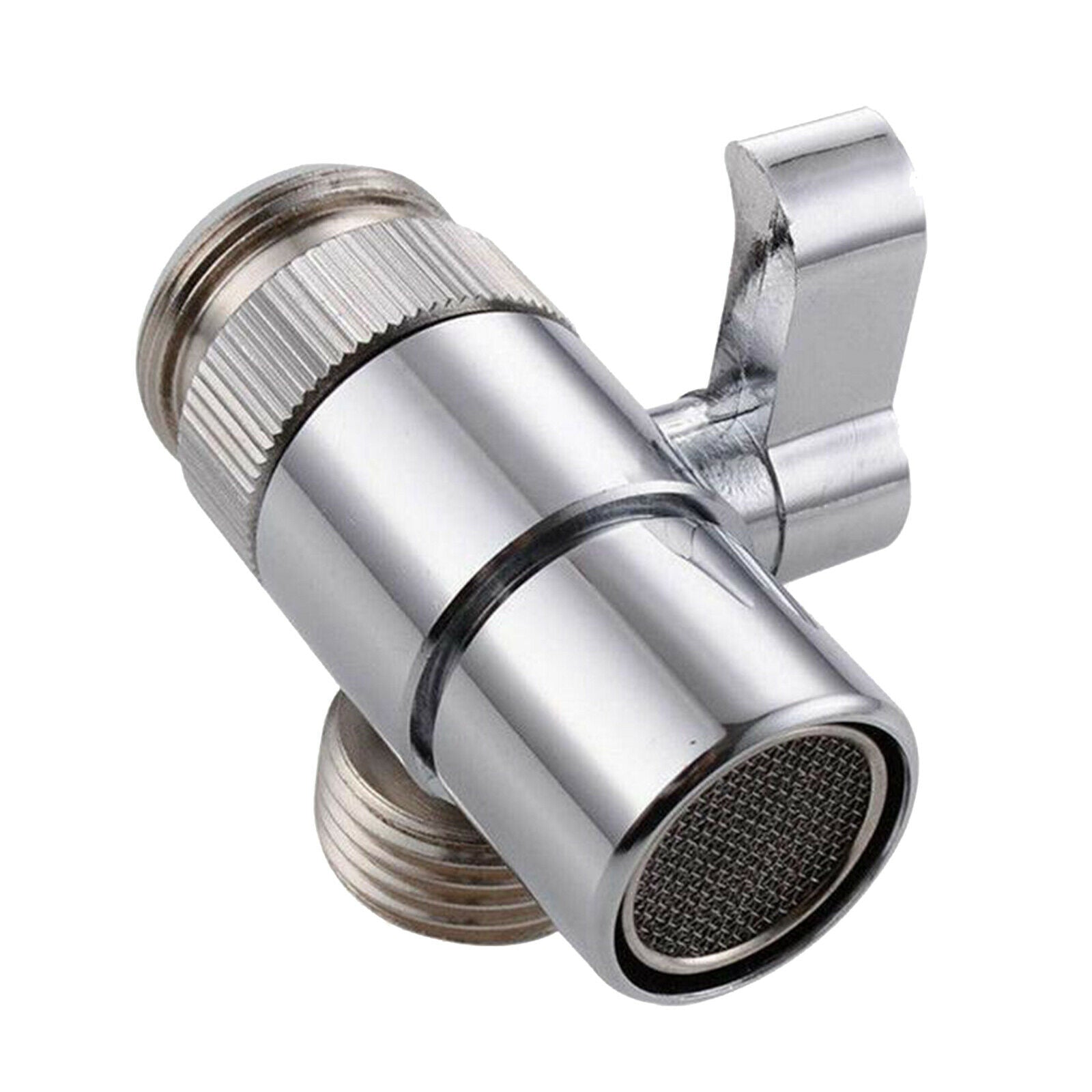 3 Way Metal T-Adapter with Shut-Off Valve Connector Solid Brass Shower Arm