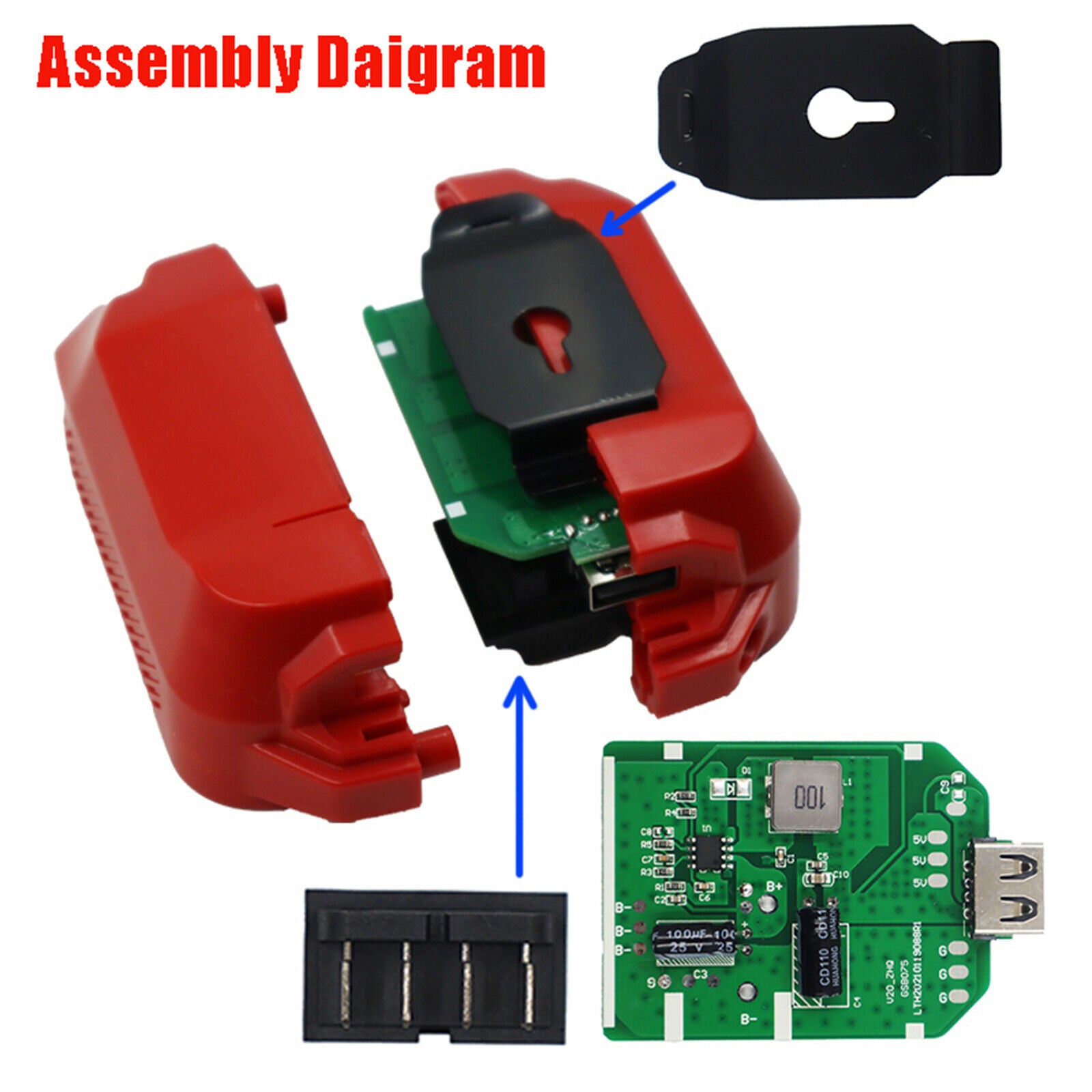 Red Adapter High Quality 20V USB Adapter for Craftsman CMCB202 Accessories