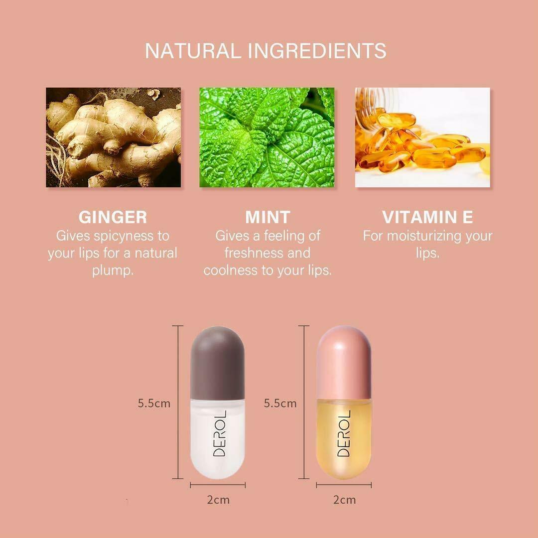 2PCS Natural Lip Plumper Lip Enhancer Lip Plumping Balm Moisturizing Lip Gloss