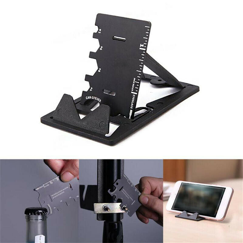 3 In 1 Mini Card Multifunctional Folding Phone Bracket Bottle Opener Tool K x Pb