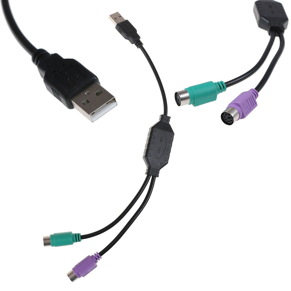 USB Male to ps/2 ps2 female converter cable cord keyboard mouse adapter N NDD