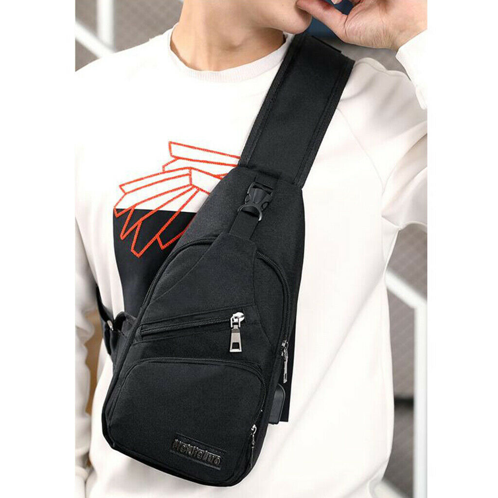 2x Mens Sling Backpack Water Resistant Shoulder Chest Crossbody Sling Bag