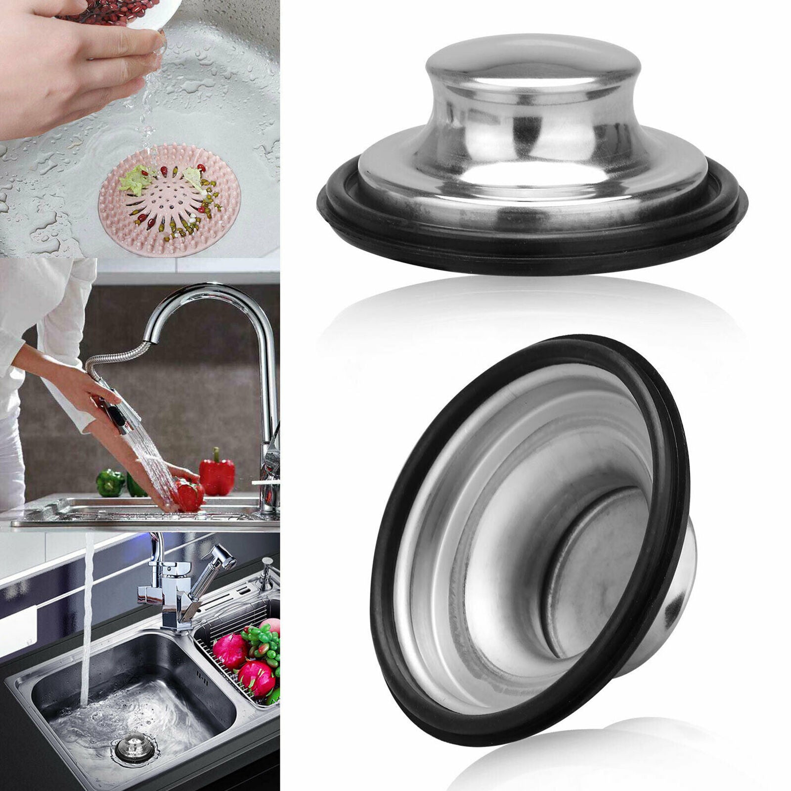 Universal Stainless Steel Kitchen Sink Strainer Waste Plug Filter Drain Stopper
