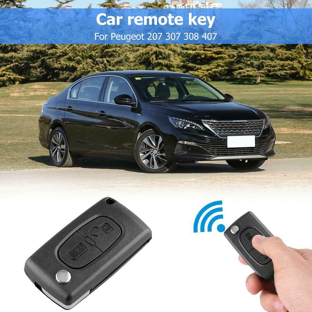 433MHz ID46 Chip 2 Button Folding Remote Key Fob for Peugeot 207 307 308 @