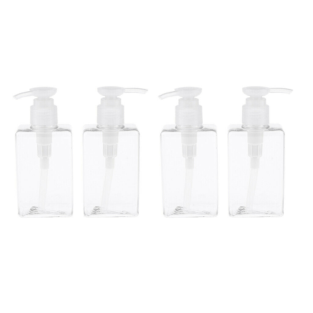 4Pcs 150mL Empty PET Shampoo Conditioner Pump Bottles Containers Translucent