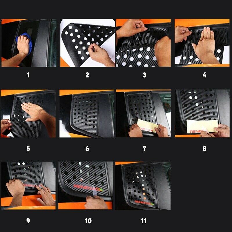 Car Triangular Window Glass Decor Cover Trim for Jeep Renegade 2016+ Accessories