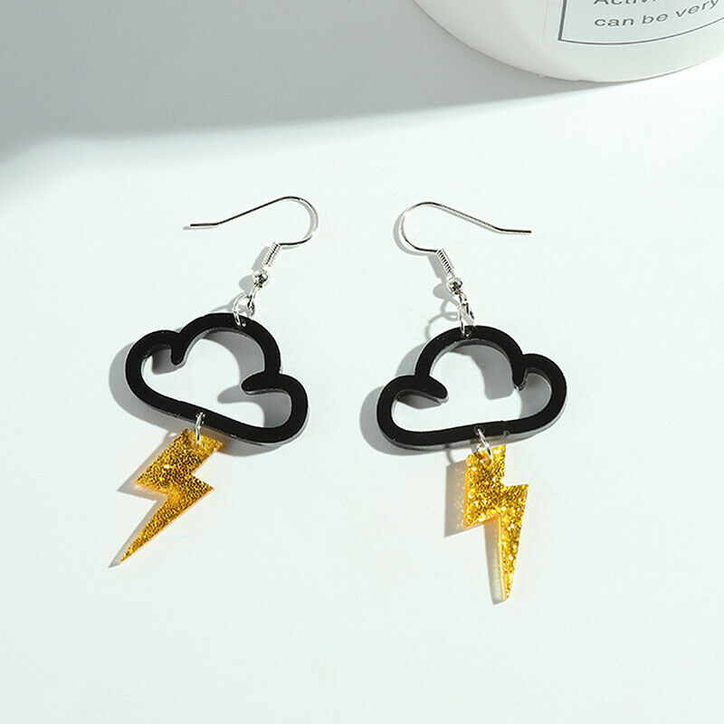 Fashion Lychee Acrylic Cute Cloud Lightning Earrings Women Girls Fashion .l8