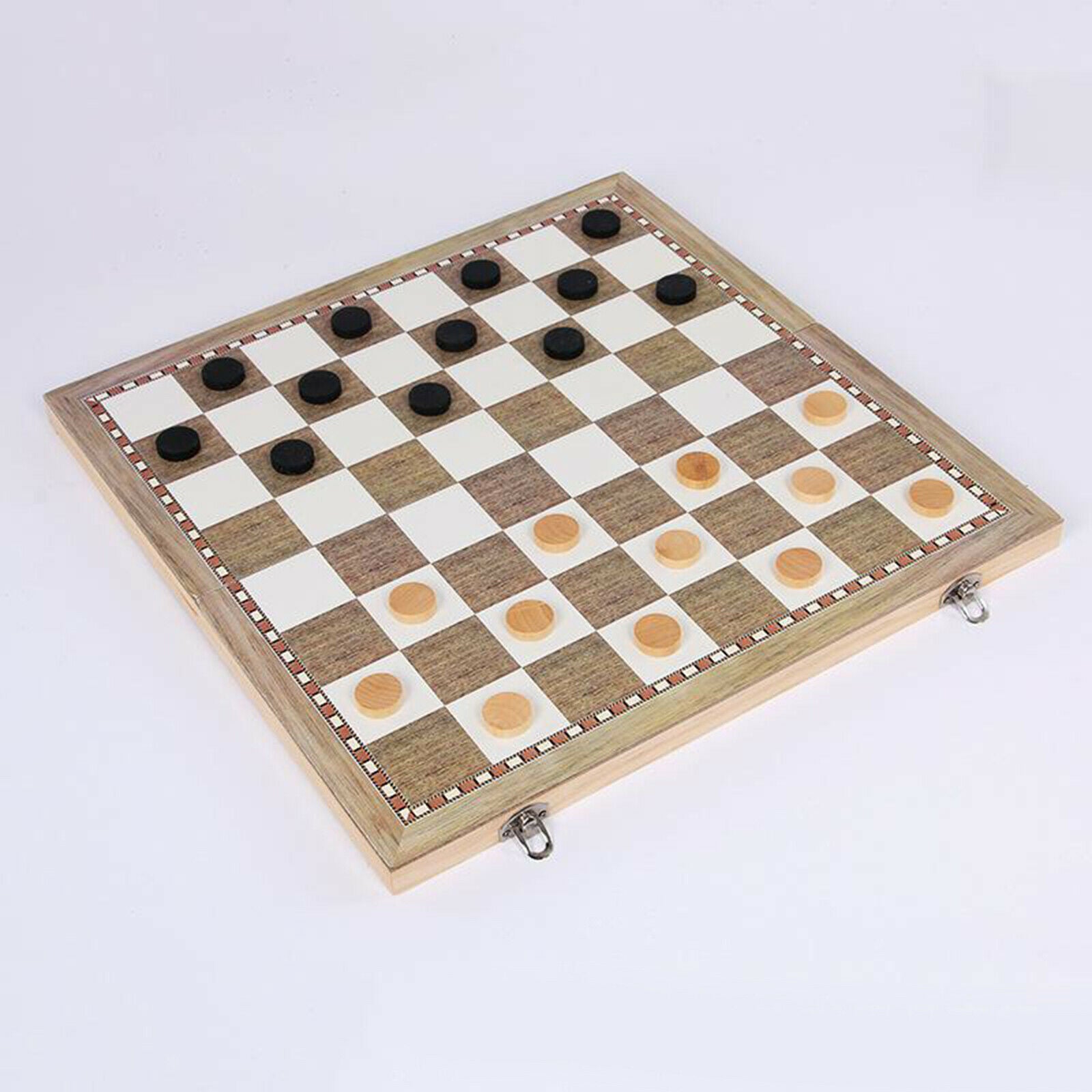 Wooden Folding Chess Board Game Set Standard Backgammon Puzzle Games Gift