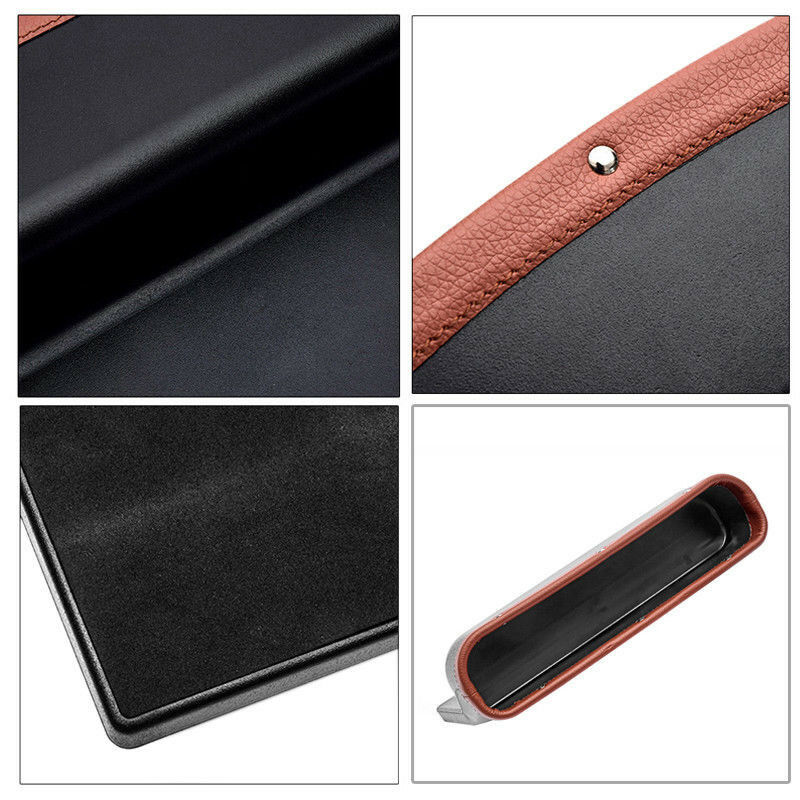 Car Seat Slit Crevice Pocket Storage Organizer Catch Catcher Holder Box  Leather