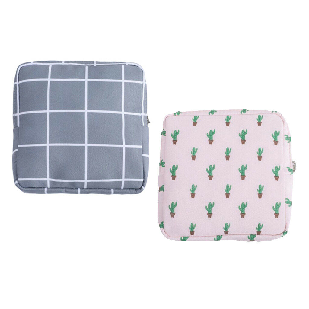 2Pcs Portable Sanitary Bag Pad Pouch Napkin Towel Makeup Women Girls Lady