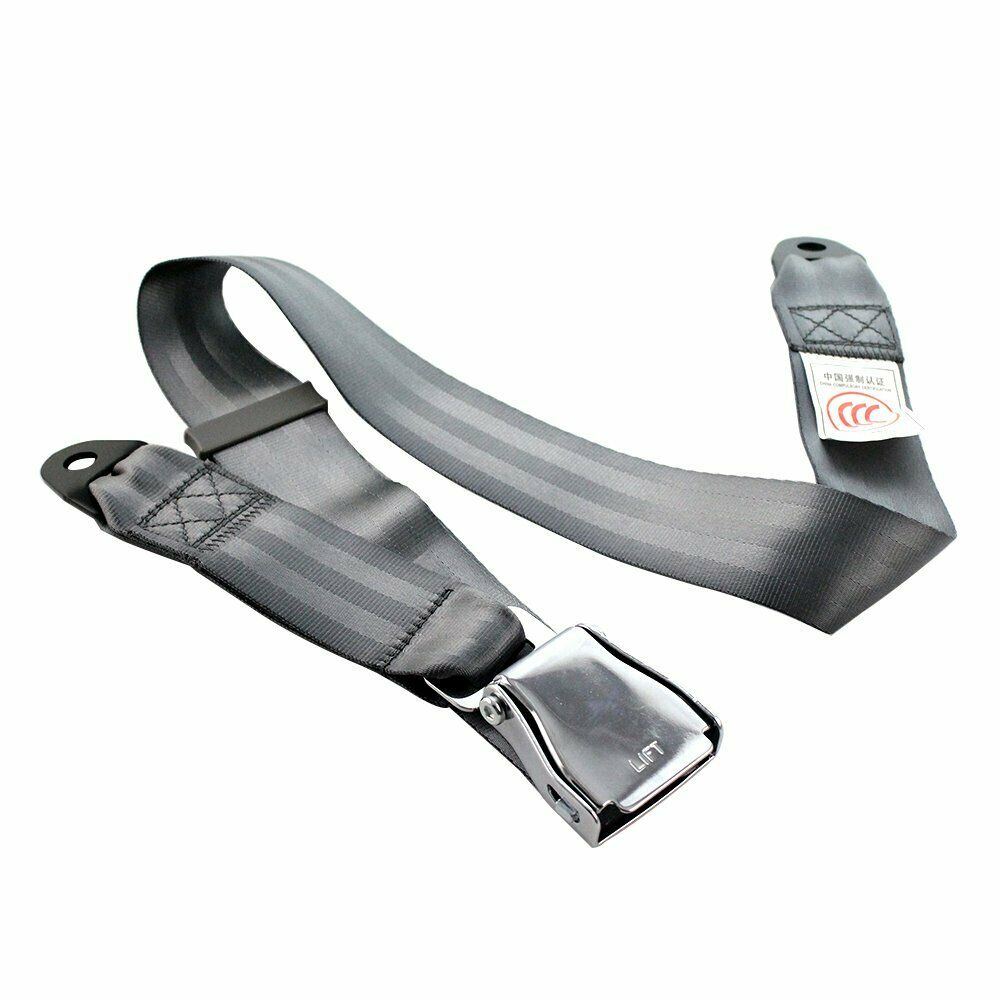 1Kit Adjustable 2 Point Harness Retractable Safety Seatbelt Grey Auto Universal