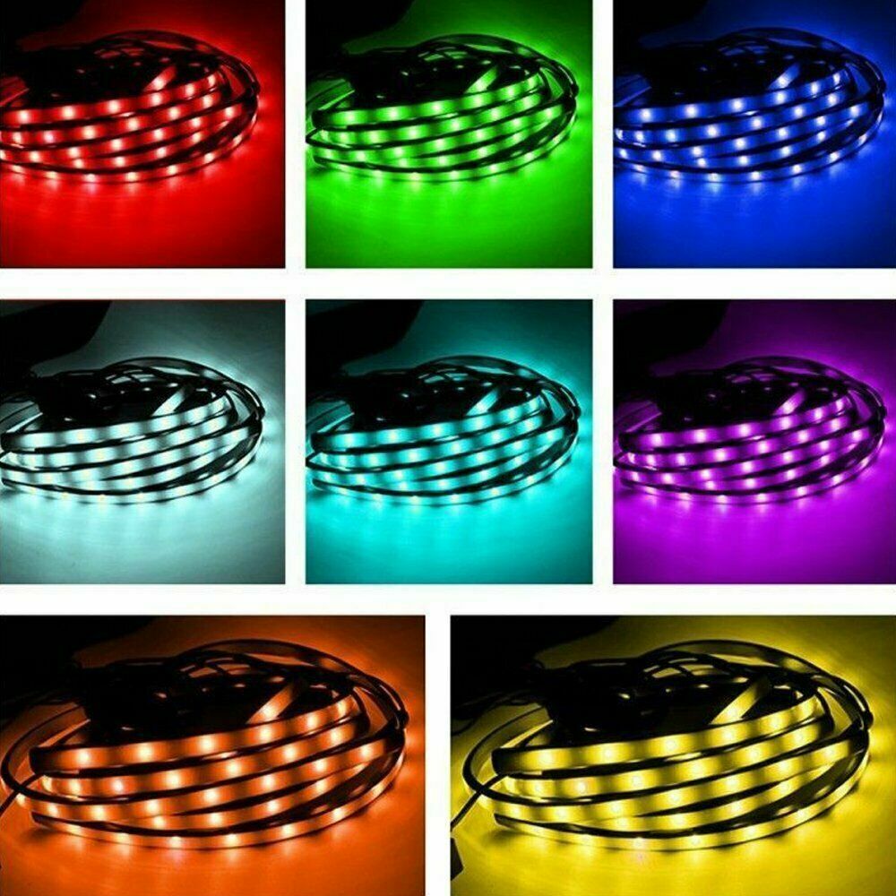 RGB 8 Color Car Truck Underglow Under Body Neon Accent LED Tube Lights Kit 4 Pcs