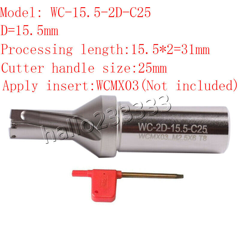 WPD155-C25-2D U drill /indexable drill/Φ 15.5mm C25-2D For WCMX030208 insert