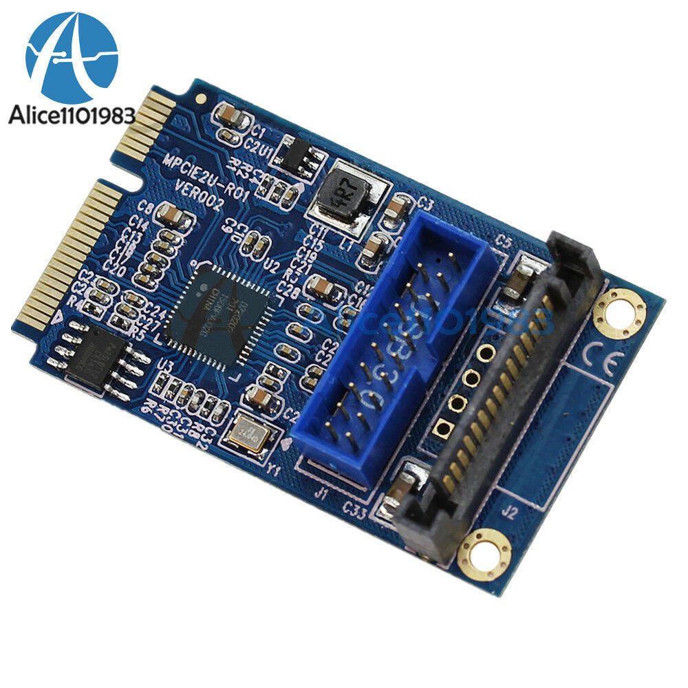 Mini PCI-E to USB Adapter PCIE to 19Pin SATA Dual USB3.0 Expansion Adapter Card