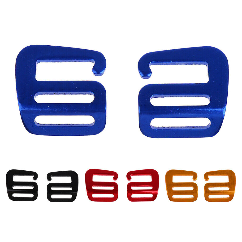 4 Pairs of G Hooks Outdoor Carabiners Belt Buckle for Backpack Straps 25mm