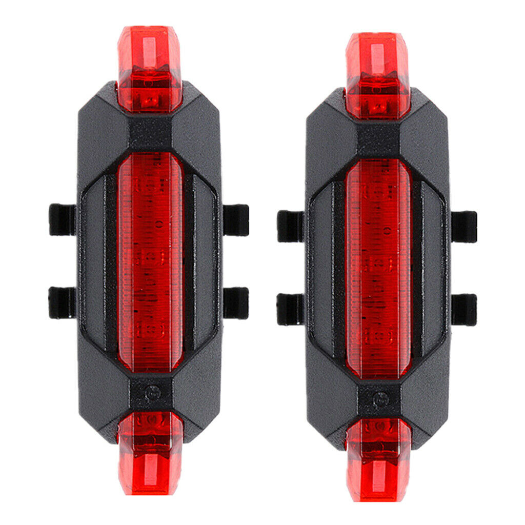 2 Pack Bike Bicycle LED Rear Light Cycling USB Rechargeable 4 Mode Red