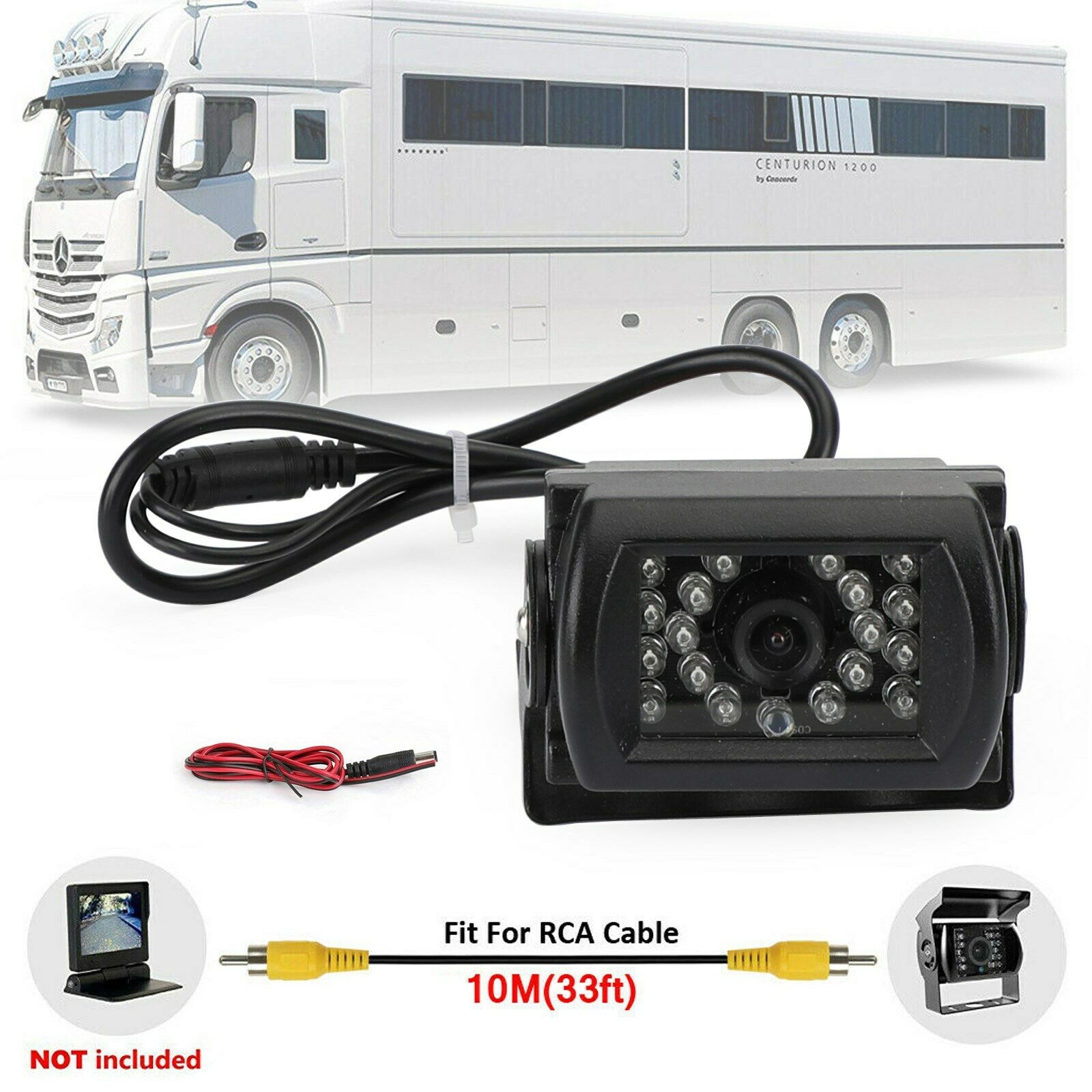 Rear View Backup Camera for Bus Truck Van RV CCD IR Night View Waterproof CA