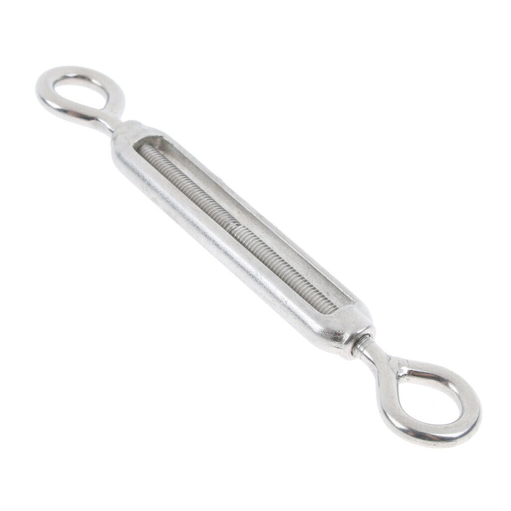 2x  304 Stainless Steel Turnbuckle Rope Hook Eye Rigging Screw Polished