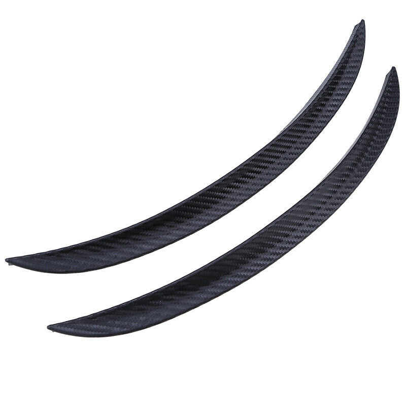 Pair Universal Car Body Fender Flares Wheel Trim Lips Carbon Fiber Texture Black