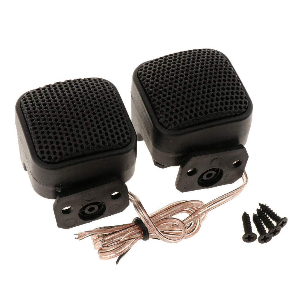 Lovoski 1 Pair Car Silk Square Tweeter Speakers Treble Audio Loudspeaker