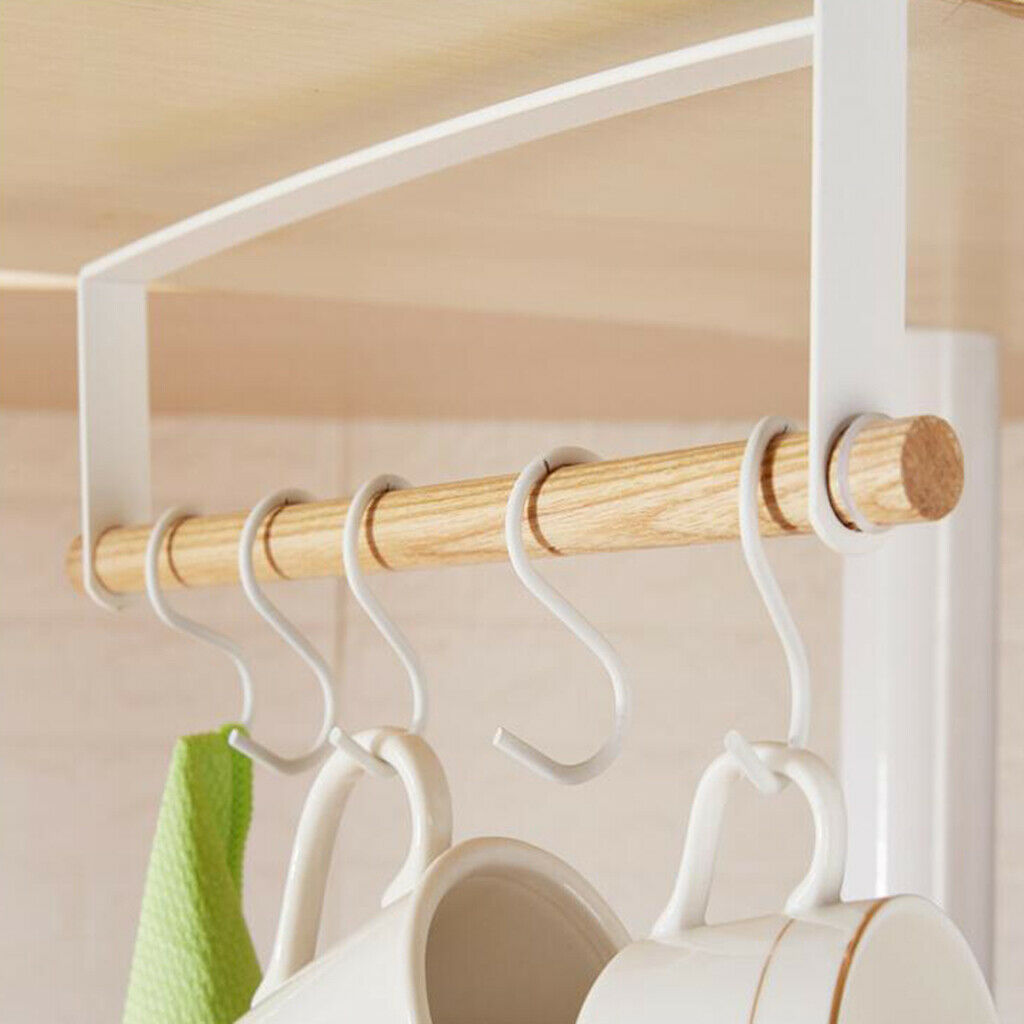 5 Hook Kitchen Under Shelf Cabinet Rack Mug Cup Holder Wardrobe Storage Hook