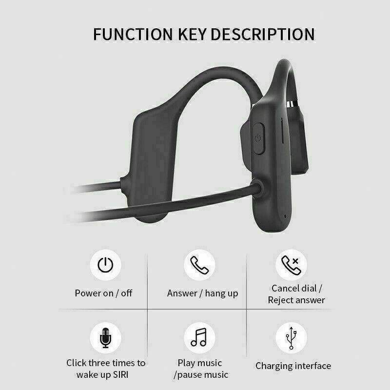 Bone Conducting Headphones Bluetooth 5.1 With Microphone Open Ear Sports